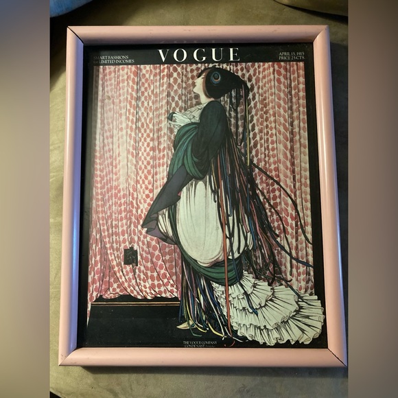 Rare vintage framed vogue cover.